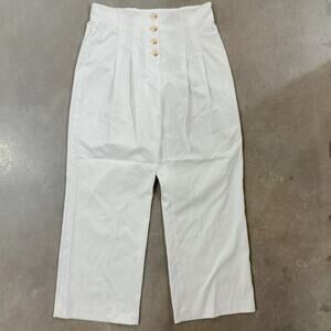 Antonio Melani Tiana Straight Leg Button Fly High Rise Pants Slacks White 14 NWT
